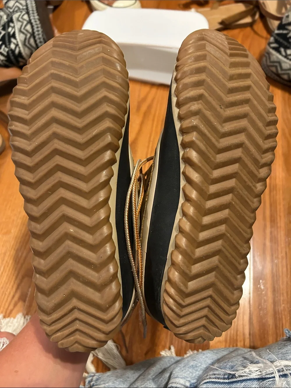 Sorel Women’s Tan and Black Waterproof Duck Boots